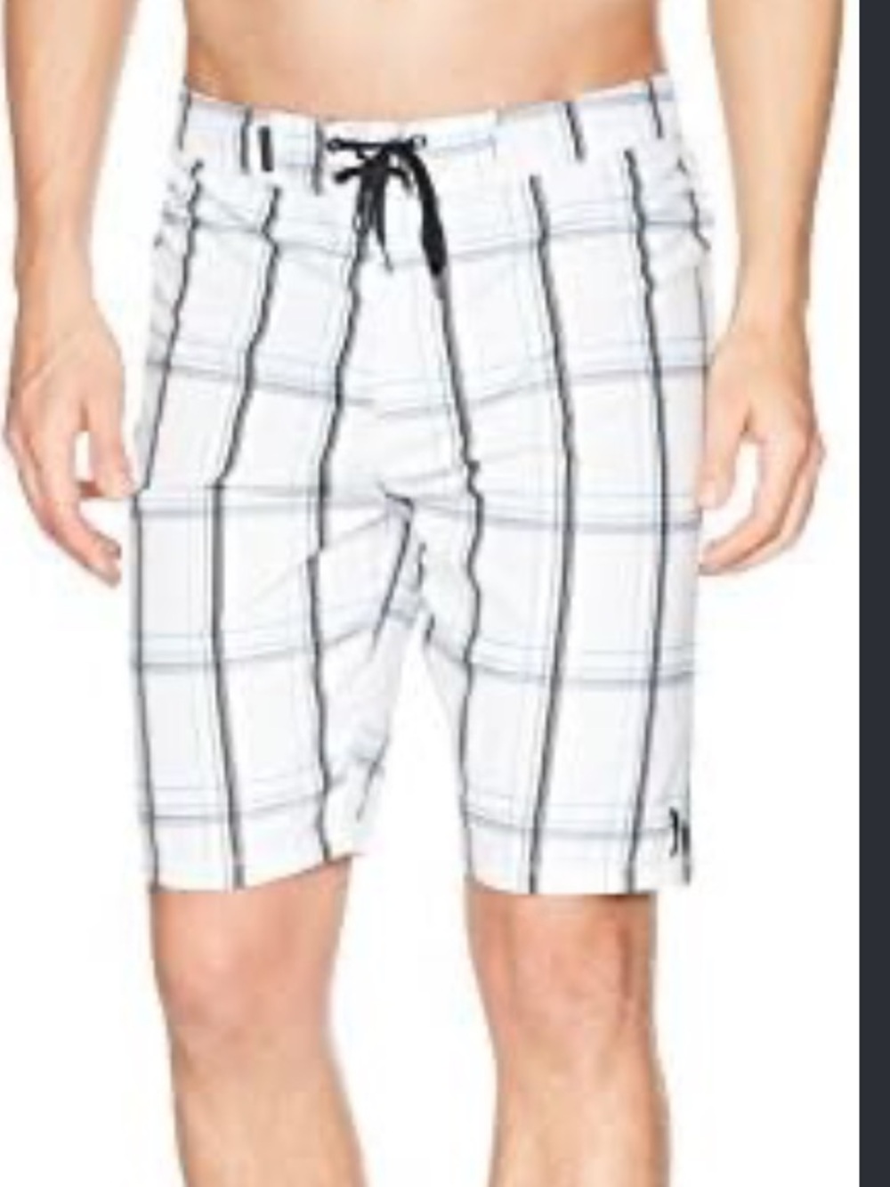 Hurley white plaid pocket board swim shorts size 30
